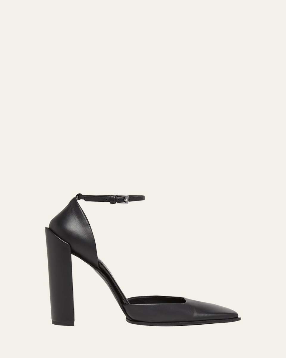 Leather d'Orsay Square-Toe Pumps